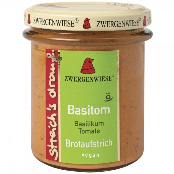 Crema tartinabila vegetala Basitom cu busuioc si tomate fara gluten bio Zwergenwiese
